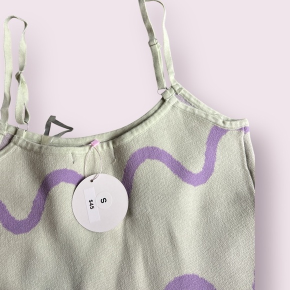 NWT Colorful Natalie Green and Purple Wavy Bodycon Dress - Picture 3 of 3